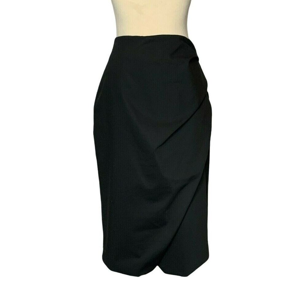ECRU black crossed front pencil skirt Size 8